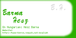 barna hesz business card